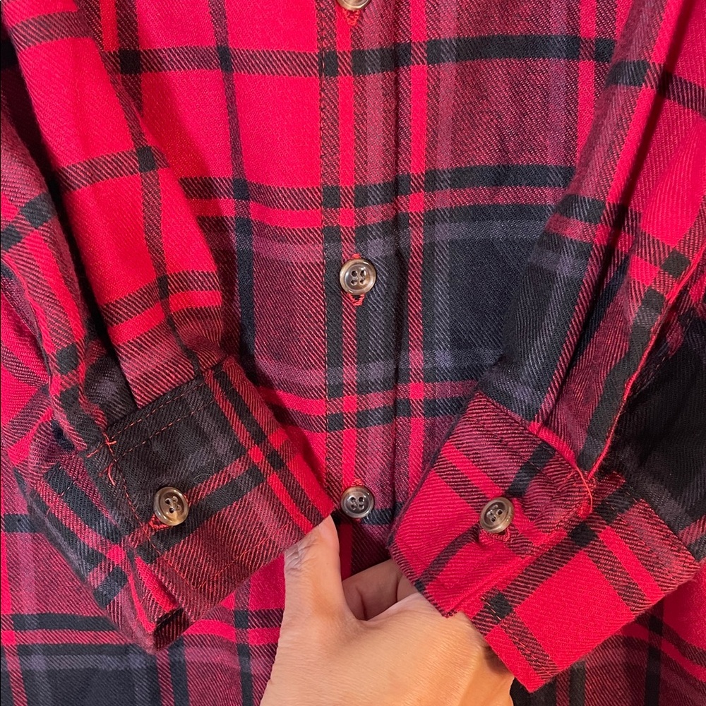 Hippie Rose Boho Red and Black Plaid Flannel Shirt. M. NWT. - Picture 6 of 10
